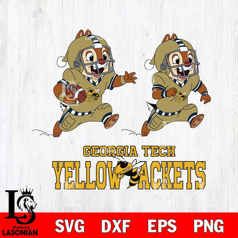 Georgia Tech Yellow Jackets Chip & Dale Football Cricut,Christmas SVG DXF EPS PNG FILE, NCAA Digital Download,Instant Download, Silhouette