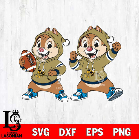 Georgia Tech Yellow Jackets Chip và Dale Football File Cut, NCAA SVG DXF EPS PNG FILE, Digital Download , Criucut , Silhouette