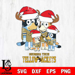Georgia Tech Yellow Jackets Christmas Bluey Santa Family Cut Files,Bluey Cricut,Christmas Svg , Bluey svg , Digital Download, dxf eps png pdf file