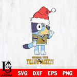 Georgia Tech Yellow Jackets Christmas Bluey Say Hi Cut Files,Bluey Cricut,Christmas Svg , Bluey svg , Digital Download, dxf eps png pdf file