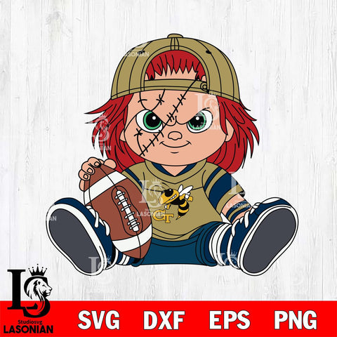 Georgia Tech Yellow Jackets Chucky Horror 11 Svg Eps Dxf Png File, NCAA svg, Digital Download, Instant Download