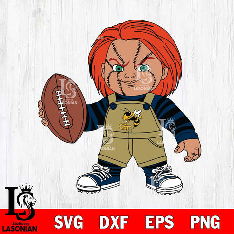 Georgia Tech Yellow Jackets Chucky Horror 12 Svg Eps Dxf Png File, NCAA svg, Digital Download, Instant Download