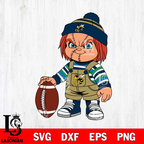 Georgia Tech Yellow Jackets Chucky Horror 6 Svg Eps Dxf Png File, NCAA svg, Digital Download, Instant Download