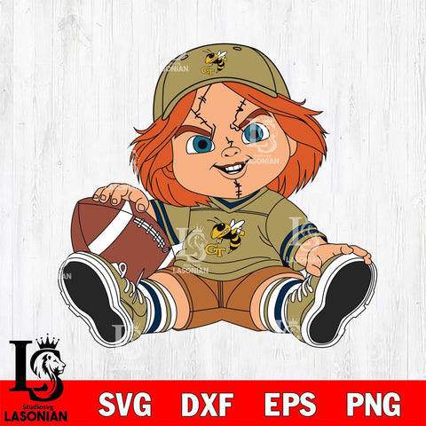 Georgia Tech Yellow Jackets Chucky Horror 8 Svg Eps Dxf Png File, NCAA svg, Digital Download, Instant Download