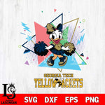 Georgia Tech Yellow Jackets Cute Daisy Duck Cheerleader SVG DXF EPS PNG FILE, NCAA File Cut,Digital Download,Instant Download