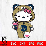 Georgia Tech Yellow Jackets Cute Hello Kitty Svg Eps Dxf Png File, Digital Download, Instant Download