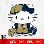 Georgia Tech Yellow Jackets Cute Hello Kitty Football 4 Svg Eps Dxf Png File, NCAA svg, Digital Download, Instant Download