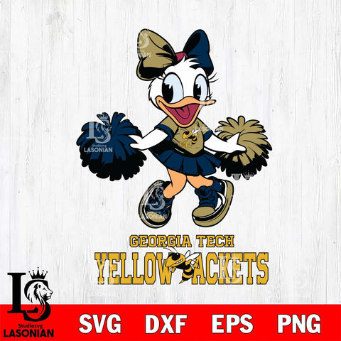Georgia Tech Yellow Jackets Daisy Duck Cheerleader Disney, Svg Eps Dxf Png File, Digital Download