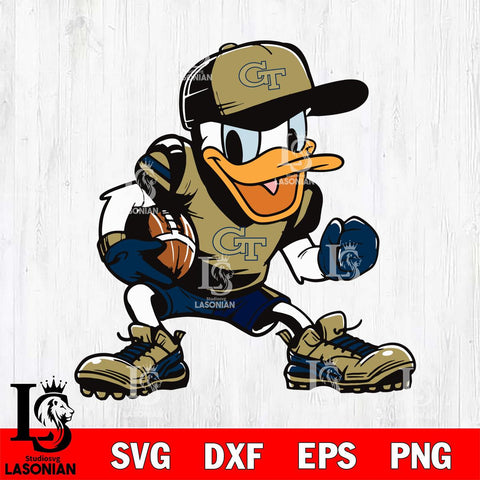 Georgia Tech Yellow Jackets Donal Duck Svg Eps Dxf Png File, NCAA svg, Digital Download, Instant Download