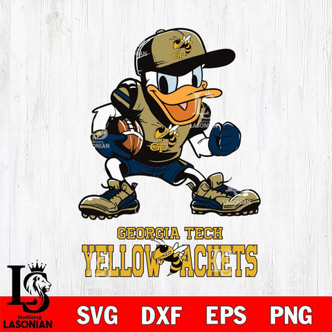Georgia Tech Yellow Jackets Donal Duck Disney, Svg Eps Dxf Png File, Digital Download