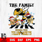 Georgia Tech Yellow Jackets Family Bluey Christmas Svg Eps Dxf Png File, Digital Download