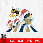 Georgia Tech Yellow Jackets Family Bluey Walking Christmas Svg Eps Dxf Png File, Digital Download, Instant Download