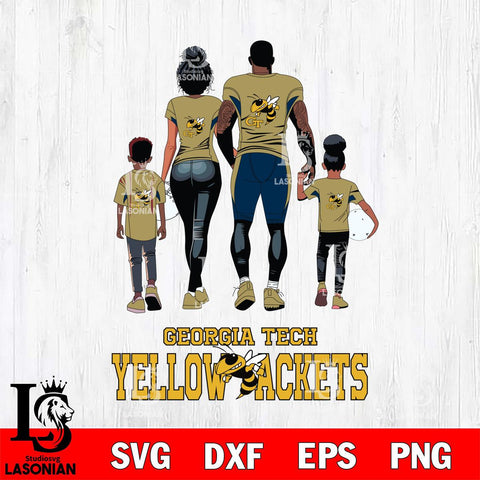 Georgia Tech Yellow Jackets Family Love Rugby SVG DXF EPS PNG FILE,NCAA SVG, Father day Digital Download,Instant Download, Silhouette