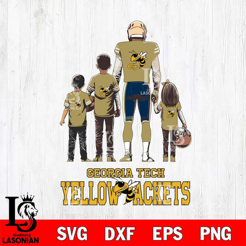 Georgia Tech Yellow Jackets Father Football SVG DXF EPS PNG FILE,NCAA SVG, Father day Digital Download,Instant Download, Silhouette