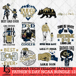 Georgia Tech Yellow Jackets Fathers Day NCAA Bundle 12 Svg Eps Dxf Png File, Digital Download, Instant Download
