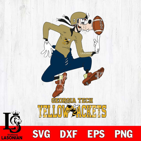 Georgia Tech Yellow Jackets Goofy Circus Football SVG DXF EPS PNG FILE,NCAA svg ,Football Digital Download,Instant Download, Silhouette