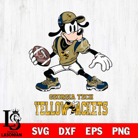 Georgia Tech Yellow Jackets Goofy Disney, Svg Eps Dxf Png File, Digital Download
