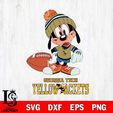 Georgia Tech Yellow Jackets Goofy Football SVG DXF EPS PNG FILE,NCAA svg ,Football Digital Download,Instant Download, Silhouette