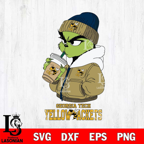 Georgia Tech Yellow Jackets Grinch Bougie Sport Svg Eps Dxf Png File, Digital Download, Instant Download