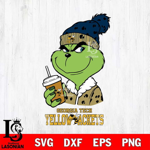 Georgia Tech Yellow Jackets Grinch hat Svg Eps Dxf Png File, Digital Download, Instant Download