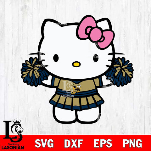 Georgia Tech Yellow Jackets Hello Kitty Cheerleader 9 Svg Eps Dxf Png File, Digital Download, Instant Download