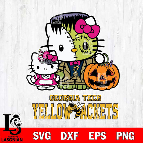Georgia Tech Yellow Jackets Hello Kitty Horror 10 Svg Eps Dxf Png File, Digital Download