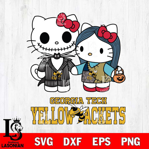 Georgia Tech Yellow Jackets Hello Kitty Horror 11 Svg Eps Dxf Png File, Digital Download