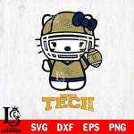 Georgia Tech Yellow Jackets Hello Kitty NCAA 1 Svg Eps Dxf Png File, Digital Download, Instant Download