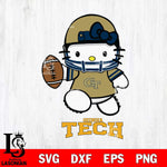 Georgia Tech Yellow Jackets Hello Kitty NCAA 4 Svg Eps Dxf Png File, Digital Download, Instant Download