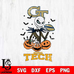 Georgia Tech Yellow Jackets Jack Skellington 2 halloween Svg Eps Dxf Png File, NCAA svg, Digital Download, Instant Download