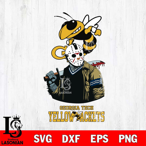 Georgia Tech Yellow Jackets Jason Voorhees 10 Svg Eps Dxf Png File, Digital Download