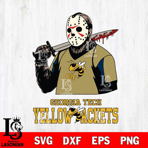 Georgia Tech Yellow Jackets Jason Voorhees 11 Svg Eps Dxf Png File, Digital Download