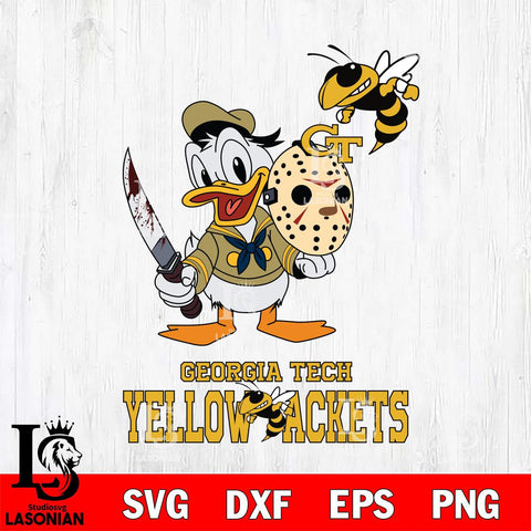 Georgia Tech Yellow Jackets Jason Voorhees 12 Svg Eps Dxf Png File, Digital Download