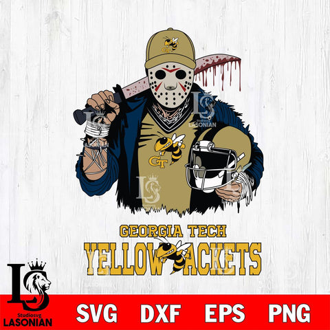 Georgia Tech Yellow Jackets Jason Voorhees 2 Svg Eps Dxf Png File, Digital Download