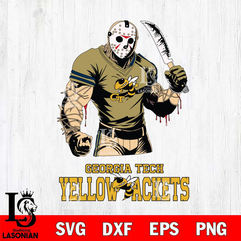 Georgia Tech Yellow Jackets Jason Voorhees Svg Eps Dxf Png File, Digital Download