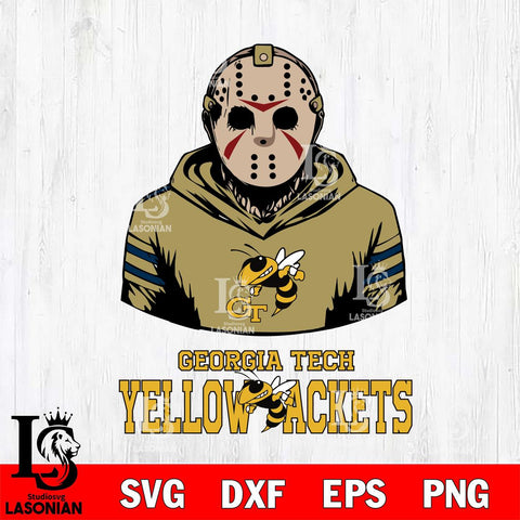 Georgia Tech Yellow Jackets Jason Voorhees 4 Svg Eps Dxf Png File, Digital Download