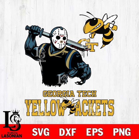 Georgia Tech Yellow Jackets Jason Voorhees 5 Svg Eps Dxf Png File, Digital Download