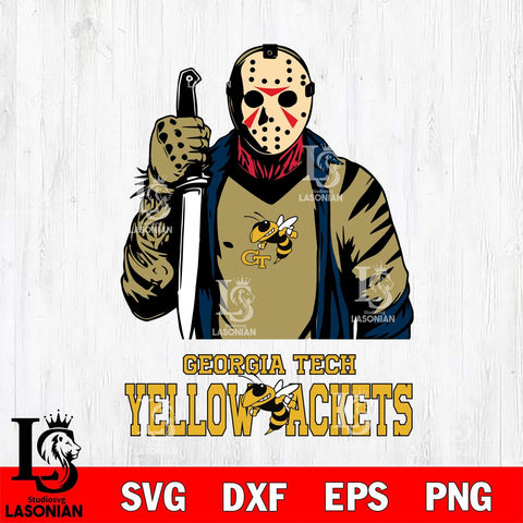 Georgia Tech Yellow Jackets Jason Voorhees 6 Svg Eps Dxf Png File, Digital Download