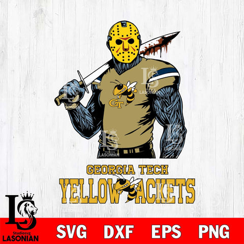 Georgia Tech Yellow Jackets Jason Voorhees 7 Svg Eps Dxf Png File, Digital Download