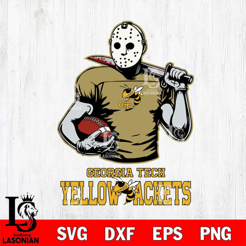Georgia Tech Yellow Jackets Jason Voorhees 9 Svg Eps Dxf Png File, Digital Download