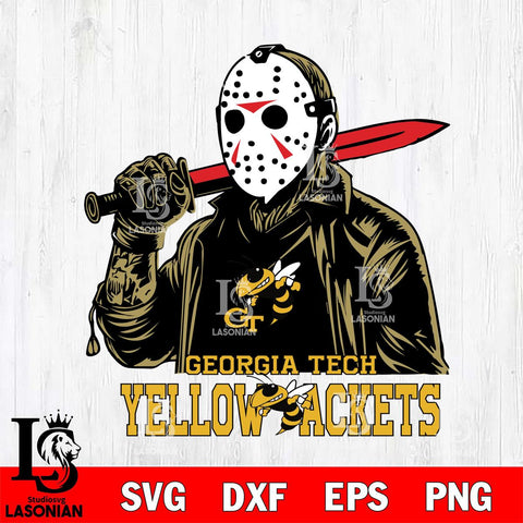 Georgia Tech Yellow Jackets Jason Voorhees Horror 12 Svg Eps Dxf Png File, NCAA svg, Digital Download, Instant Download