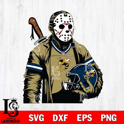 Georgia Tech Yellow Jackets Jason Voorhees Horror 2 Svg Eps Dxf Png File, NCAA svg, Digital Download, Instant Download