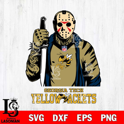 Georgia Tech Yellow Jackets Jason Voorhees Horror 3 Svg Eps Dxf Png File, NCAA svg, Digital Download, Instant Download