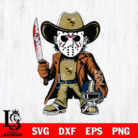 Georgia Tech Yellow Jackets Jason Voorhees Horror Svg Eps Dxf Png File, NCAA svg, Digital Download, Instant Download