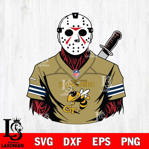 Georgia Tech Yellow Jackets Jason Voorhees Horror 4 Svg Eps Dxf Png File, NCAA svg, Digital Download, Instant Download