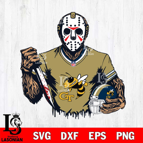 Georgia Tech Yellow Jackets Jason Voorhees Horror 5 Svg Eps Dxf Png File, NCAA svg, Digital Download, Instant Download