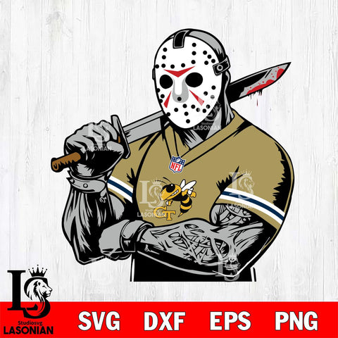 Georgia Tech Yellow Jackets Jason Voorhees Horror 6 Svg Eps Dxf Png File, NCAA svg, Digital Download, Instant Download