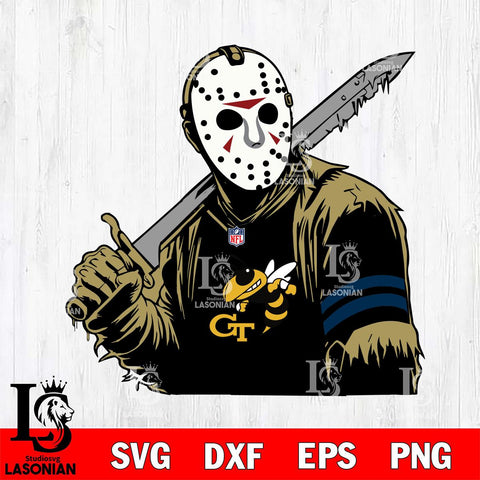 Georgia Tech Yellow Jackets Jason Voorhees Horror 7 Svg Eps Dxf Png File, NCAA svg, Digital Download, Instant Download