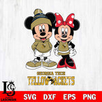 Georgia Tech Yellow Jackets Mickey Minnie Mouse Cute Football Svg Eps Dxf Png File, NCAA svg , File Cut , Digital Download , Instant Download, Cut Svg Files