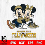 Georgia Tech Yellow Jackets Mickey Minnie Mouse Football Sit Svg Eps Dxf Png File, NCAA svg , File Cut , Digital Download , Instant Download, Cut Svg Files